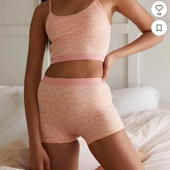 LA Hearts Pacsun Intimates Floral Lounge Crop Top Size Large - Picture 1 of 5